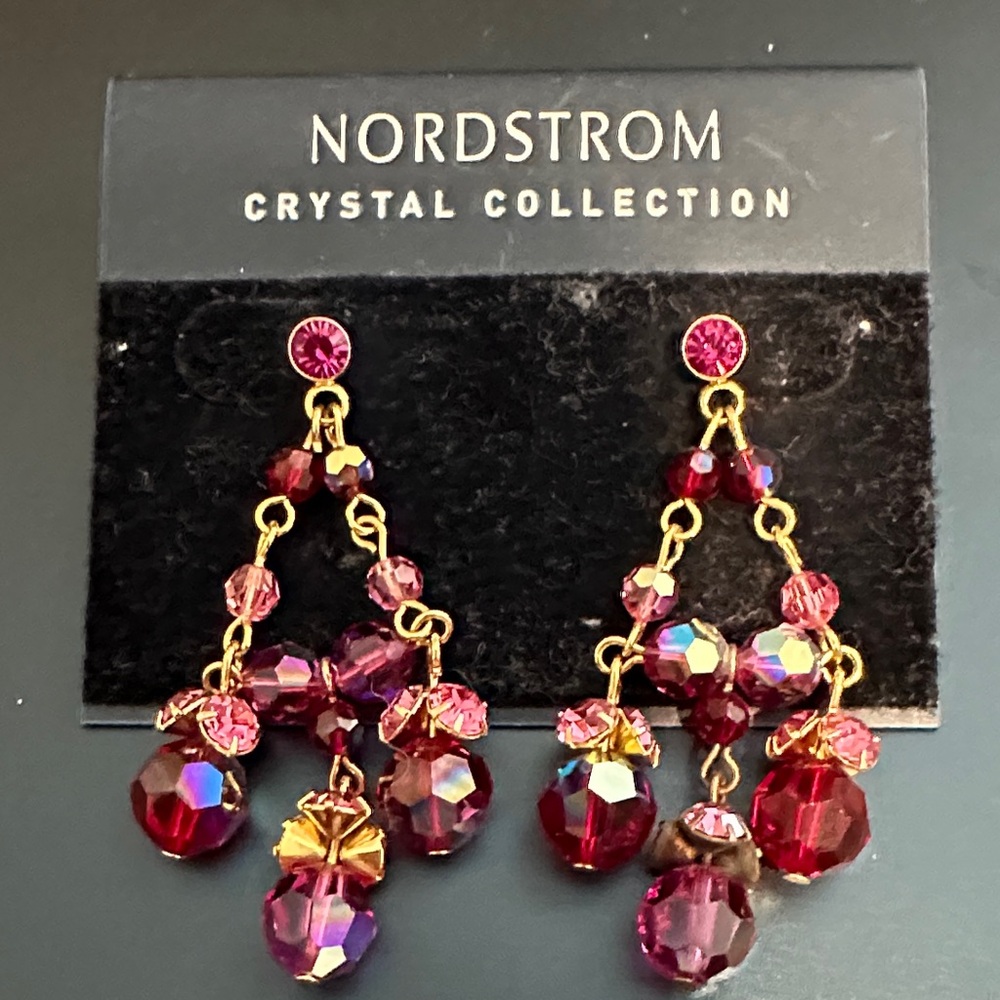 Nordstrom Crystal Collection Burgundy Earrings